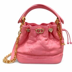 Pink christian Dior Bucket bag with Gold Accents ♥️ 2024 collection